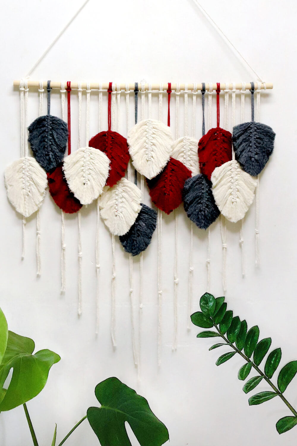 Hand-Woven Feather Wall Hanging