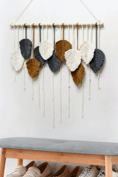 Hand-Woven Feather Wall Hanging